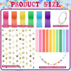 Frienda Paper Chain Strips Streamers Garland Set,Rainbow,Colorful - Image 2