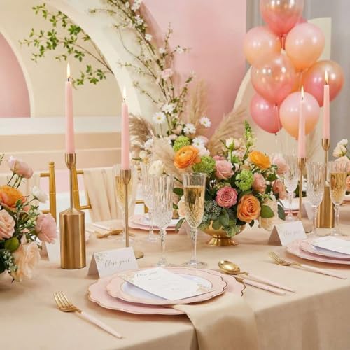 I00000 144 Pink Plastic Silverware, Fancy Gold Silverware with Pink Handle - Image 5