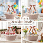 8 Pack Small Woven Gift Baskets Empty to Fill, Cute Gift Basket - Image 4