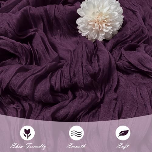 15 Pack Dark Purple Cheesecloth Table Runner 17 x 108 inch Cheese Cloth Table Runners 9ft Blue Table Runner Rustic Romantic Sheer Gauze Runner for Wedding Party Baby Shower Table Decoration - Image 5