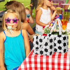 12 Pcs Soccer Bag Soccer Canvas Tote Bag Kids Tote Double Sided Beach Handbag with Handles for Sports Party Favor Travel Shopping Birthday Community Events - Image 6