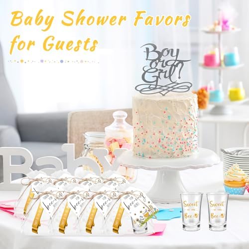 Pickmesh 25 Set Bee Baby Shower Favor Shot Glass Bottle Opener Keychain - Image 6