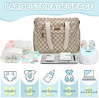 Pritent Baby Diaper Bag Tote,Waterproof Maternity Breast Pump Bags for Mom - Image 2