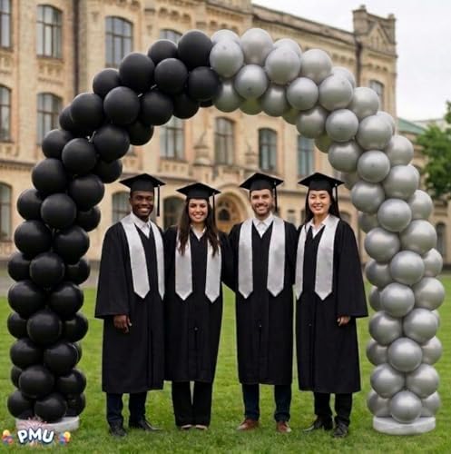 PMU DIY Professional Balloon Arch Deluxe Kit (Black and Silver) Balloon Garland for Party Decoration, Decoration Kit for Birthday Party, Wedding, Graduation, Baby Shower (41687-61646) Pkg/1 - Image 3
