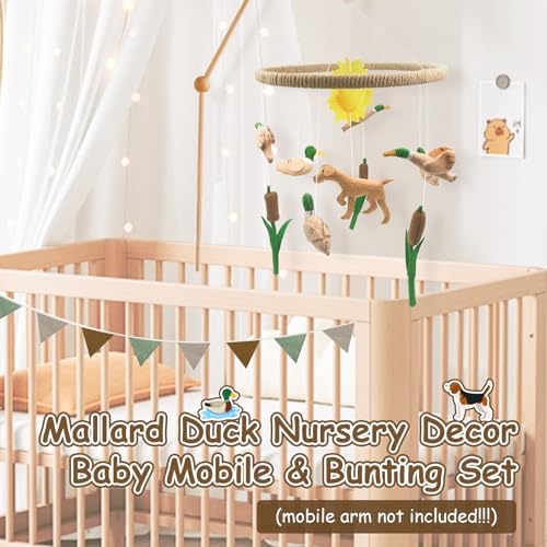 Mallard Duck Baby Crib Mobile Set with 7.75ft Pennant Banner Flags - Image 2