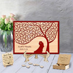 Personalized Tree of Life Wedding Guest Book Alternative Custom Rustic Wooden Family Tree Wedding Guest Book Drop Box with Picture Frame Wedding Guest Book for Reception,A-Family Tree Guestbook-2 by Smallduuck