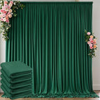 20 ft x 10 ft Wrinkle Free Hunter Green Backdrop Curtain for Parties, Polyester Dark Green Photo Backdrop Drapes 4 Panels 5x10ft for Baby Shower Wedding Birthday Party Photography Curtains by Outpain