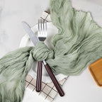 Le courant 12pcs 10Ft Cheesecloth Table Runner, Rustic Boho Gauze Cheese Cloth Runner Table Runner for Weddings Bridal Baby Shower Birthday Holiday Parties Home Decor, Sage Green - Image 4