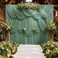 10ft x 10ft Wrinkle Free Sage Green Backdrop Curtains for Parties, Polyester Photo Backdrop Drapes 2 Panels 5x10ft for Wedding Birthday Party Photography Background Photoshoot by ENJOYYOURPARTY