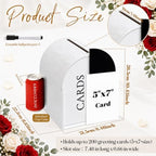 White Arched Wedding Card Box with Black Standee & Erasable Pen for Party - Image 3