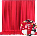 10 x 7 Feet Red Backdrop Curtain for Partie, Background Curtains for Photoshoot, Birthday, Wedding, Halloween, Thanksgiving, Christmas Day, New Year Party Decorations 5Ft x 7Ft, 2 Panels by ZEBMOON