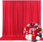 10 x 7 Feet Red Backdrop Curtain for Partie, Background Curtains for Photoshoot, Birthday, Wedding, Halloween, Thanksgiving, Christmas Day, New Year Party Decorations 5Ft x 7Ft, 2 Panels by ZEBMOON