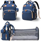 Diaper Bag with Changing Station, Waterproof 3 in 1 Diaper Backpack with Foldable Changing Pad, USB Charging Port, Large Travel Backpack for Mom & Dad, Baby essentials-Blue by Lamroro