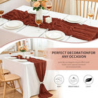 20 Pack Terracotta Cheesecloth Table Runner, 17x108 Inch Semi Sheer Boho Gauze Cheese Cloth Fabric Table Runners for Wedding Party Baby Shower Birthday Garden Farmhouse Table Decor - Image 5