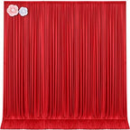 10ft x 15ft Red Wrinkle Free Backdrop Curtains for Wedding Party Backdrops Curtain Drapes Fabric Decorations Photo Back Drop Cloth for Baby Shower Photography Stage Reception by Tao-GePartyDecorations