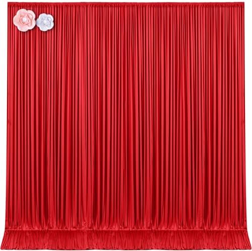 10ft x 15ft Red Wrinkle Free Backdrop Curtains for Wedding Party Backdrops Curtain Drapes Fabric Decorations Photo Back Drop Cloth for Baby Shower Photography Stage Reception by Tao-GePartyDecorations