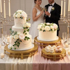 Gold 3Pcs Nesting Metal Cake Plate Stand Set 8" 10" 12" Dessert by CBBZJY