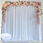 Wokceer White Backdrop Curtain Drapes for Parties, 3Pack 10x8FT by Wokceer