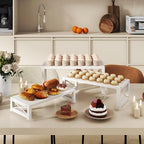 IBUYKE Wood Cupcake Display Stand,Set of 3,White TLJ019W - Image 2