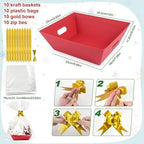 CDIVEFTN Baskets for Gifts Empty, 10 Pack Red Gift Basket Kit with Bags - Image 4