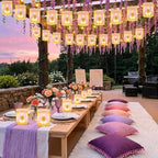 28 Pcs Princess Sun Hanging Lanterns DIY Set Purple Princess Hanging Banner - Image 2