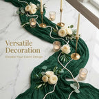 20 Pack Emerald Green 17 x 108 Inch Cheesecloth Table Runner - Boho Gauze Sheer Fabric for Wedding Baby Shower Party Home Decor - Image 5
