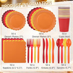 Ziliny 350 Pcs Fall Thanksgiving Plates and Napkins Autumn Party Supplies - Image 2