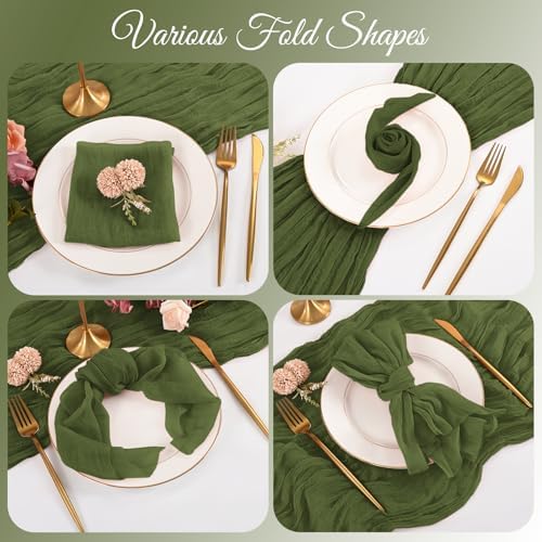 50 Pack Olive Green Napkins 20x20Inch Cheesecloth Napkins - Image 4