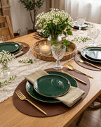 PULOTE 100PCS Green Plastic Plates - Green Disposable Plates With Gold Rim - Include 50 Pieces Dinner 10.25inch,50 Pieces Dessert 7.5inch for Party&Christmas - Image 6