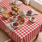 Gingham Tablecloth Rectangle Table, Cotton Linen Fabric Picnic Checkered Table Cloth Farmhouse Washable Wrinkle Free Buffalo Plaid Table Cover for Outdoor Birthday Party, Red, 60x106 - Image 5