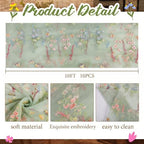 Floral Table Runner 10ft Embroidery Tulle Spring Wildflower Gauze Table Runner Seasonal Summer Butterfly Kitchen Dining Decoration for Wedding Baby Shower Birthday Party(Sage Green,10 Pcs) - Image 2