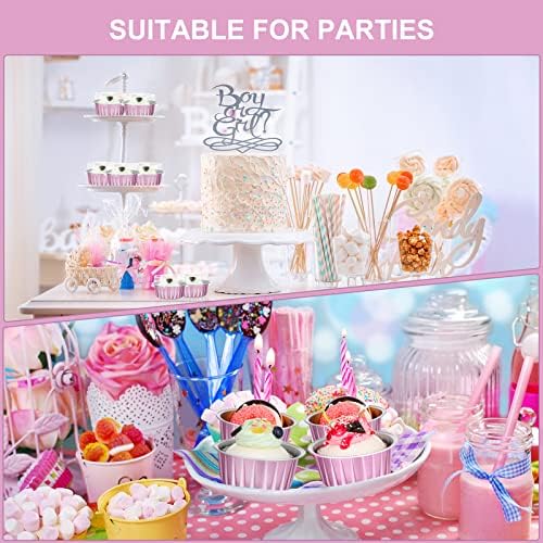 200 Pack Aluminum Cupcake Liners with Lids,Pink,Plain - Image 6