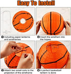 30 Pieces Orange Basketball Paper Lanterns Decorations 8 inches Ceiling Hanging Basketball Lanterns Basketball Sports Party Paper Lanterns for Sport Themed Birthday Party Bar Basketball Game Party - Image 3