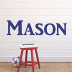 Personalized Boy's Nursery Vinyl Wall Art Decal - 50" W, Boys Name Decor, Plus Free 12" Hello Door Decal by DecorDesignsDecals