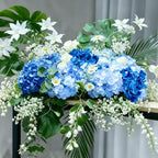 65Pcs Mixed Blue Hydrangea Artificial Flowers Bulk，Realistic Silk Fake Flowers with Stems，Faux Hydrangea Flowers for Wedding Home Decor Centerpieces Living Room Garden Party Baby Shower Decor - Image 3