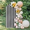 Classic Black and White Stripes Arch Backdrop Cover 6.6 FT, Wedding Arch Cover Stretchy Backdrop Stands Covers for Birthday Party Ceremony Banquet Decor by Unknown