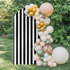 Classic Black and White Stripes Arch Backdrop Cover 6.6 FT, Wedding Arch Cover Stretchy Backdrop Stands Covers for Birthday Party Ceremony Banquet Decor by Unknown