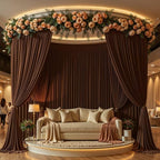 24x10FT Dark Brown Backdrop Curtains for Wedding Parties, Wrinkle Free Polyester Photography Backdrop Drapes for Baby Shower Birthday Parties Stage Background Stand Decorations 4x10ft,6 Panels - Image 5