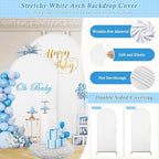 7.2FT, 6FT White Spandex Arch Backdrop Stand Covers Set of 2 - Image 5