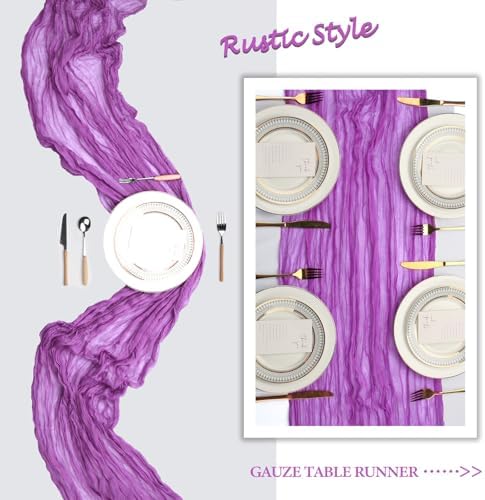 12 Pack 23 x 120 Inch Purple Table Runner 10Ft Cheesecloth - Image 6