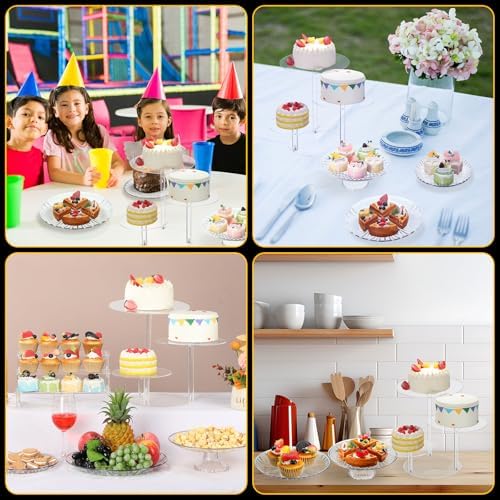 6 Pcs Acrylic Dessert Stand Set Tiered Tray Holder, Vintage Style - Image 4