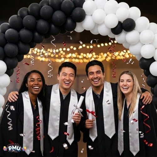 PMU DIY Professional Balloon Arch Premiere Kit (Black and White) Balloon Garland for Party Decoration, Decoration Kit for Birthday Party, Wedding, Graduation, Baby Shower (41698-61646-73005) Pkg/1 - Image 4