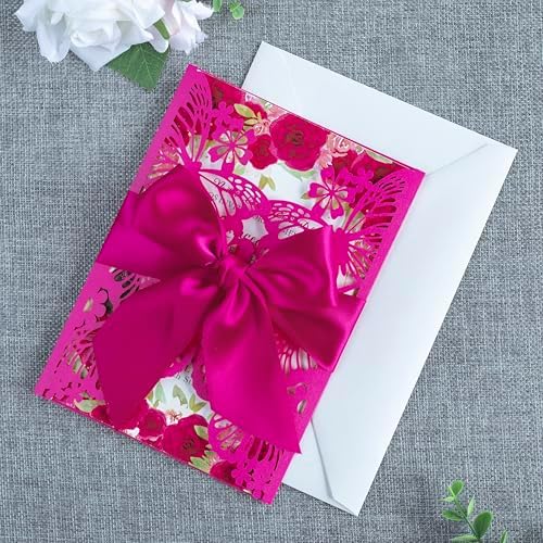 20 PCS Butterfly Quinceanera Invitation, Laser Cut Invitation Cards - Image 3