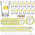 Funnymoom 50 Sets Lemon Party Favors for Guests Baby Shower Decorations with Acrylic Shot Glasses Lemon Theme Supplies for Summer Birthday Bridal Shower Gender Reveal Party by Funnymoom