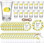 Funnymoom 50 Sets Lemon Party Favors for Guests Baby Shower Decorations with Acrylic Shot Glasses Lemon Theme Supplies for Summer Birthday Bridal Shower Gender Reveal Party by Funnymoom