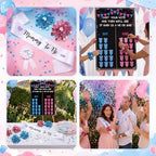 Thiccywoov Gender Reveal Decorations 40 Button Pins 40 Gender Reveal Sequins Bracelets Sash and Tinplate Badge Mommy to Be and Daddy to Be 54 Voting Boy or Girl Games Party Supplies - Image 3