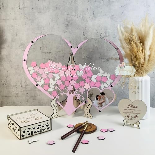 Wooden Heart Drop Box Wedding Guest Book Alternative, Rustic Keepsake - Image 4