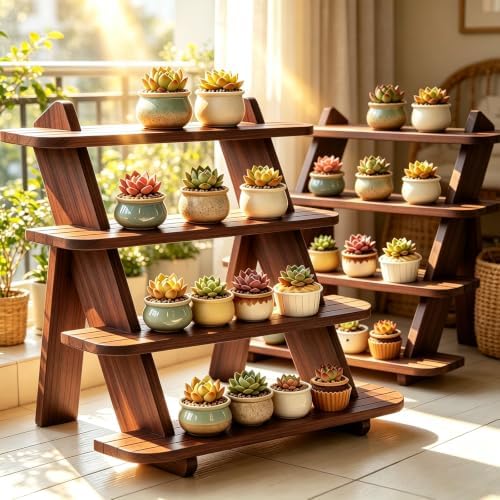 Wooden Cupcake Stand, 4 Tier Wood Rustic Cupcake Stand by HamsterHouse