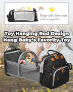 Astro alan Baby Diaper Bag with Changing Station, Waterproof Diaper Bag Backpack for Moms Dads with USB Charging Port, Baby Shower Gifts, Baby essentials, Black - Image 3