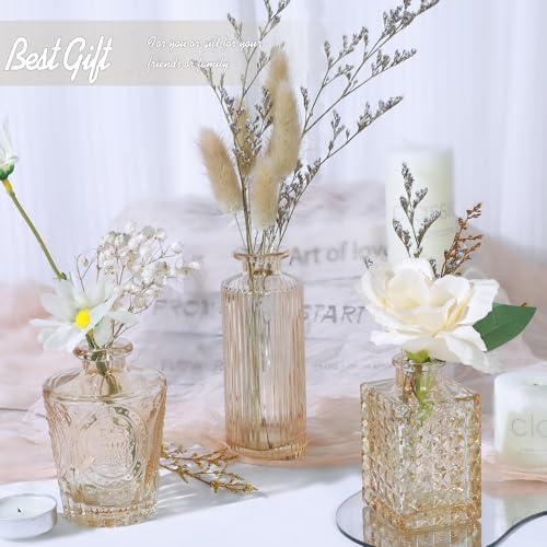 TBWIND 24pcs Amber Glass Bud Vases Set - Image 4